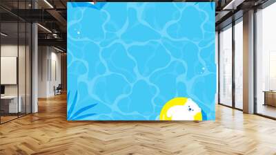 summer vector background with a polar bear floating in water for banners, cards, flyers, social media wallpapers, etc. Wall mural