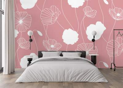 vector background with a flower pattern for banners, cards, flyers, social media wallpapers, etc. Wall mural