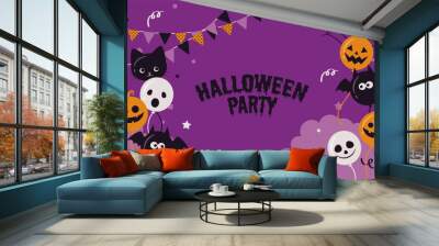 vector background with a set of halloween balloons for banners, cards, flyers, social media wallpapers, etc. Wall mural