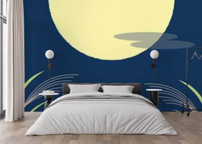 vector background with Japanese moon-viewing festival illustrations for banners, cards, flyers, social media wallpapers, etc. Wall mural