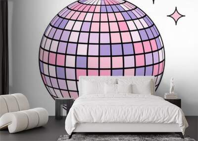 vector illustration of a retro disco ball isolated on white for banners, cards, flyers, social media wallpapers, etc. Wall mural