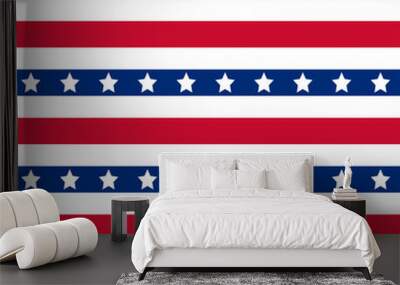 American stars and stripes seamless pattern Wall mural