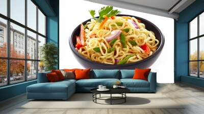 bowl of chinese noodles with vegetables Wall mural