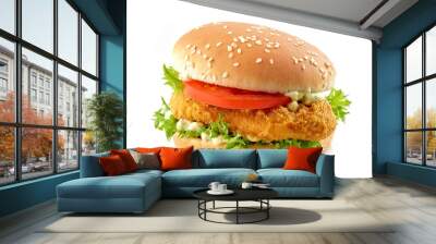 burger with fried chicken Wall mural