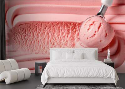 close up of pink ice cream Wall mural