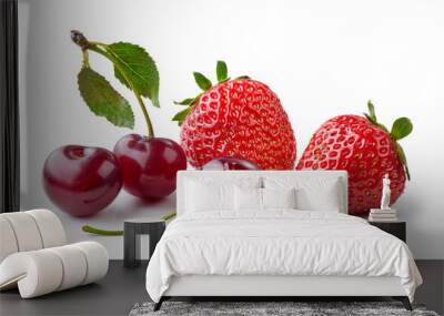 fresh berries on white background Wall mural