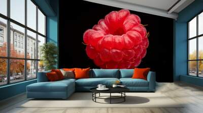 fresh raspberry macro Wall mural