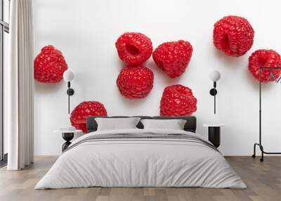 fresh ripe raspberries Wall mural