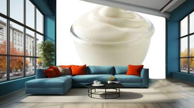 glass bowl of whipped sour cream yogurt Wall mural