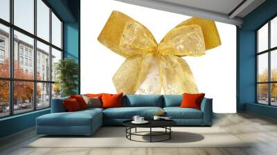 gold christmas bow Wall mural