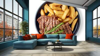 grilled beef steak and potatoes Wall mural