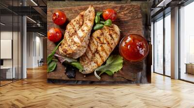 grilled chicken fillets Wall mural