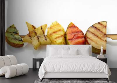 grilled fruit pieces on skewer Wall mural