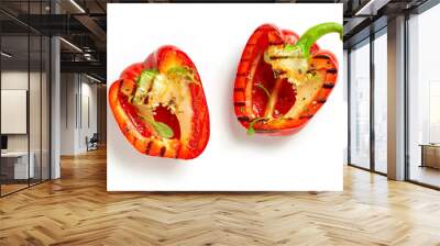 grilled paprika on white background Wall mural