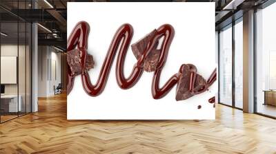 melted chocolate on white background Wall mural