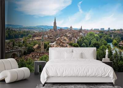 Panoramic view of Berne, Switzerland Wall mural