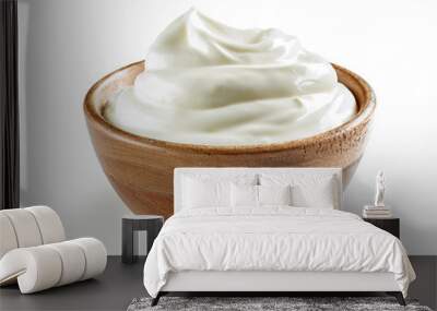 sour cream in wooden bowl Wall mural