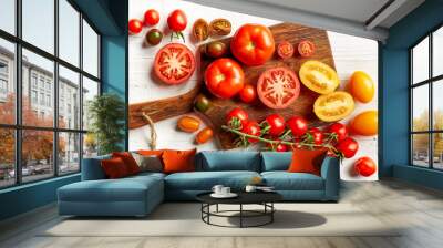 various colorful tomatoes Wall mural