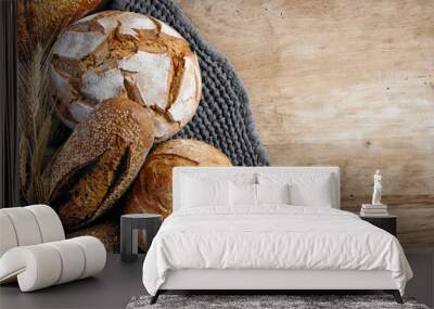 various freshly baked bread Wall mural