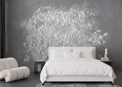 white flour on grey kitchen table Wall mural