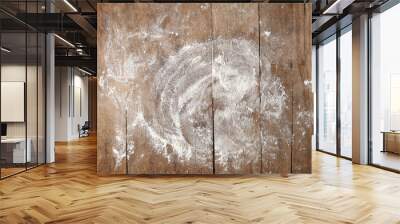 white flour on wooden table Wall mural