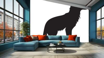 Fox Silhouette Vector Illustration White Background Wall mural