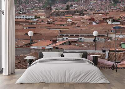 Calles y arquitectura del centro histórico en Cusco, Perú.  Wall mural