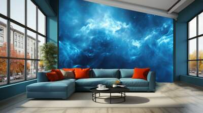 Abstract background of blue smoke and fire. Shallow depth of field. Wall mural