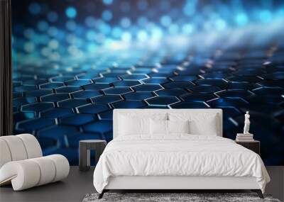 abstract technology concept background with hexagonal structure. high tech honeycombs wave Wall mural