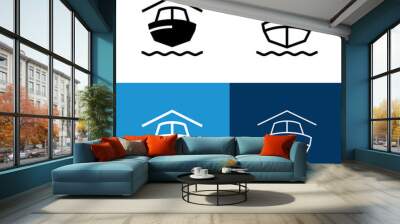 Boat Storage Icon Set Wall mural