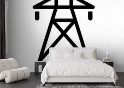 overhead power line icon - illustration Wall mural