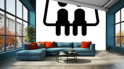 Ski Lift Double Chair Icon - Illustration Wall mural