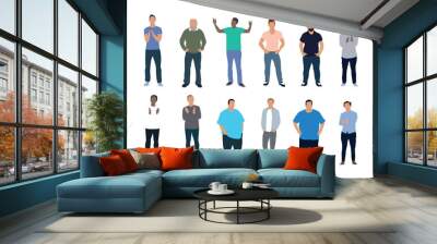 variety of different men isolated Wall mural