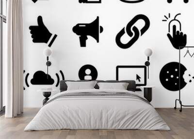 Web Site Icons - Black Series Wall mural