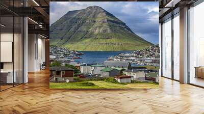 Klaksvik, Faroe Island,panoramic view Wall mural