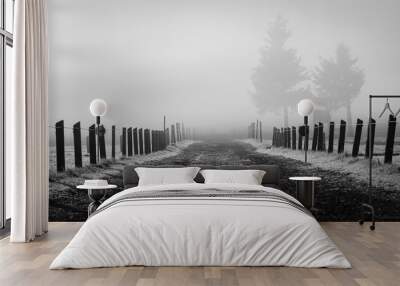 B&W pathway Wall mural