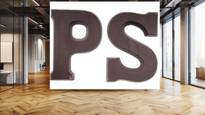 chocolate letter p and s Wall mural