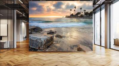 Rushing Tide in Cardiff by the Sea CA Wall mural