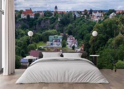 View of the historic town of Bechyne. Wall mural