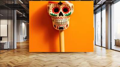 Mexican maracas, vertical banner background. Generative AI Wall mural