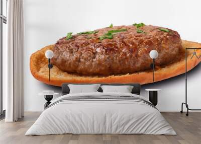 a fresh delicious salisbury steak isolated on a transparent background Wall mural