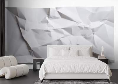 blank white crumpled and creased paper poster element isolated Wall mural