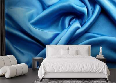 blue fabric cloth background texture Wall mural