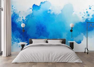 blue ink stain on a background Wall mural