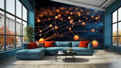 futuristic network technology, connection concept, abstract Wall mural