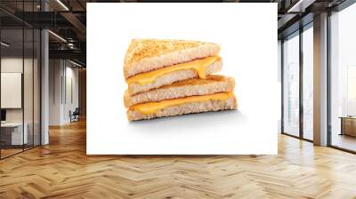 Grilled cheese sandwich isolated on white background Wall mural