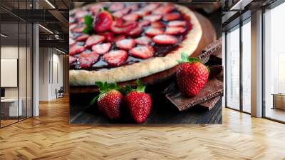 Strawberry pizza Wall mural