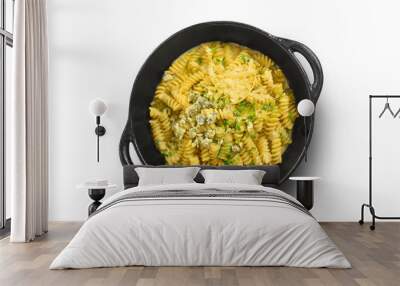 Traditional Italian pasta on black rustic pan Wall mural