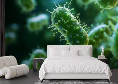 Bacteria under microscope Wall mural