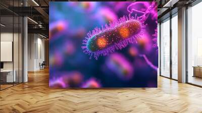 Close-up of bacteria under a microscope	 Wall mural